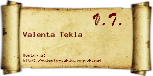 Valenta Tekla névjegykártya